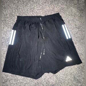 Adidas Men's Black Shorts with White Stripes